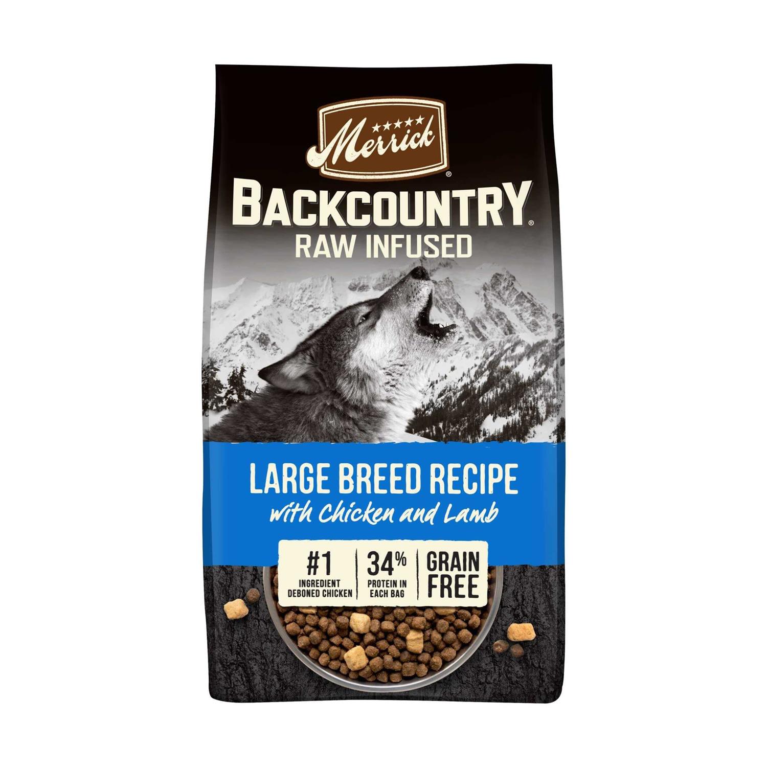 Merrick Backcountry Raw Infused Grain Free Dry Dog Food Large Breed Recipe - Healthber