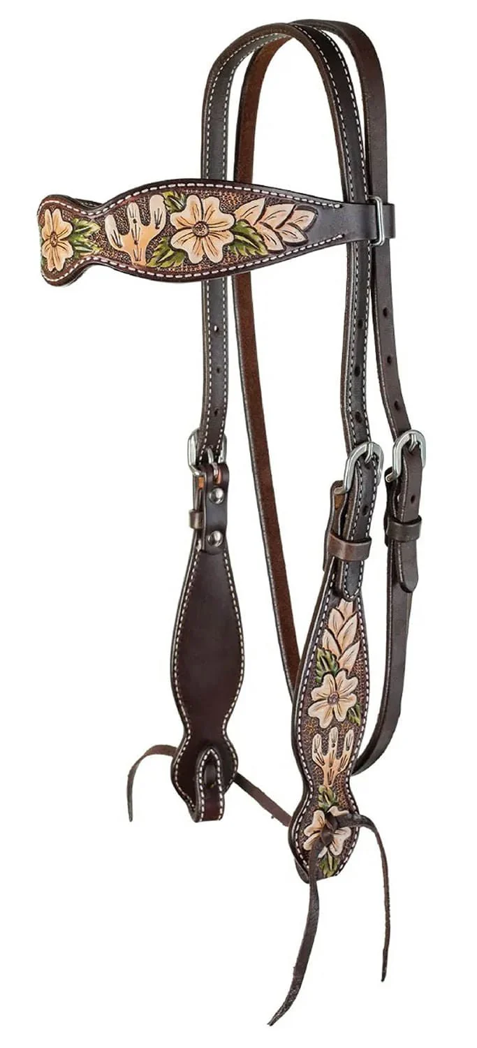 Circle Y Dogwood Desert Browband Headstall, Full - Healthber