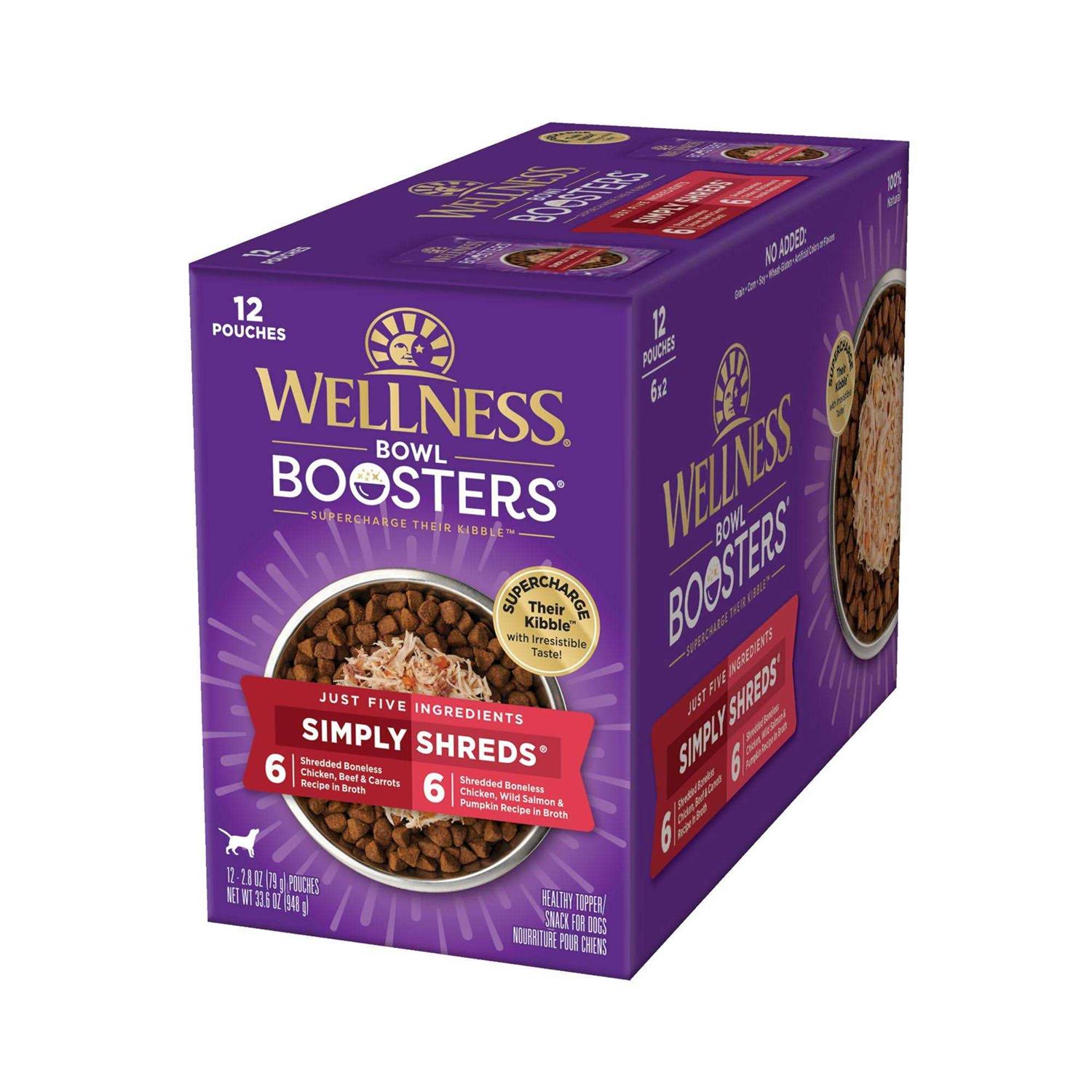 Wellness Bowl Boosters Simply Shreds Variety Pack Wet Dog Food - Healthber