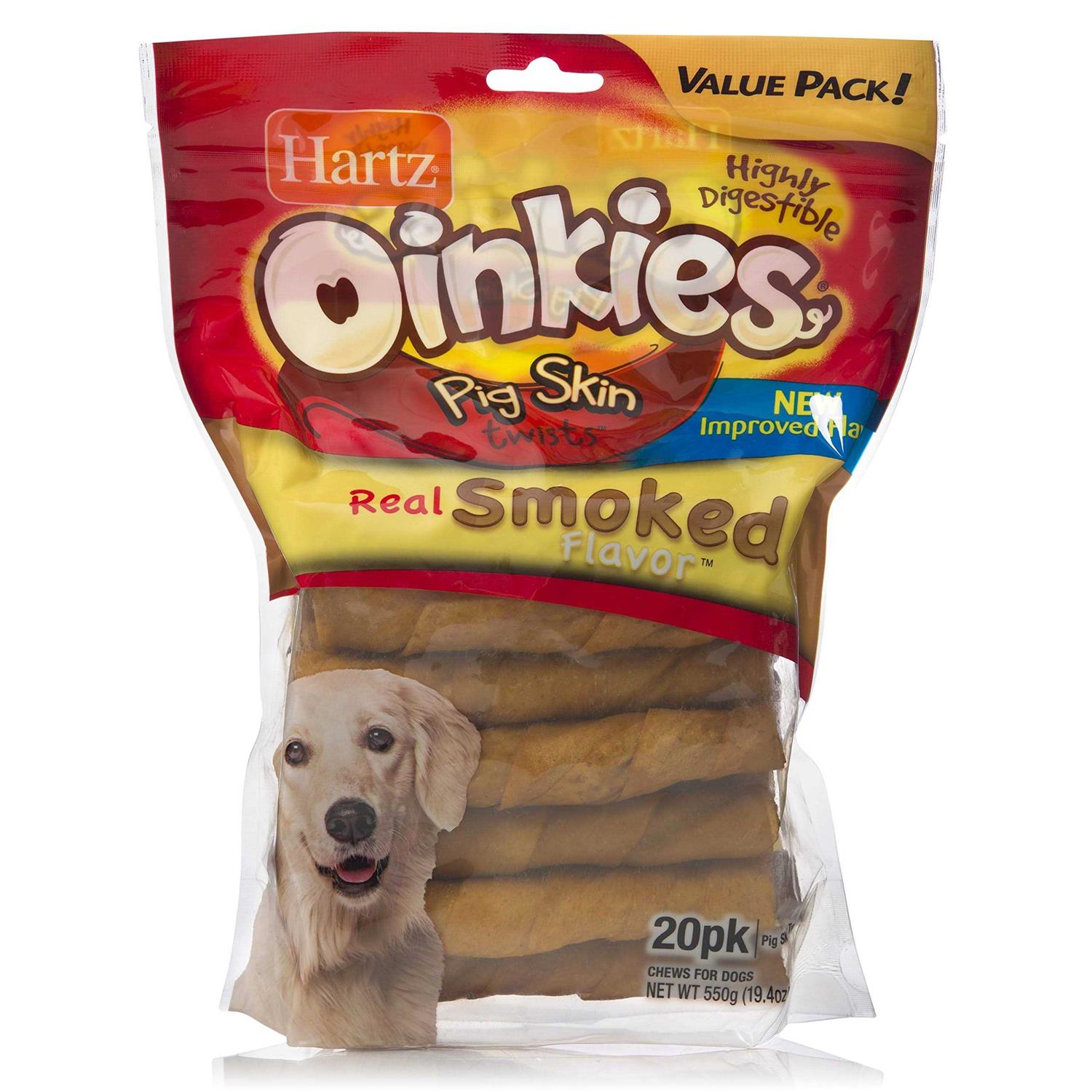 Hartz Oinkies Pig Skin Smoked Twists - Healthber