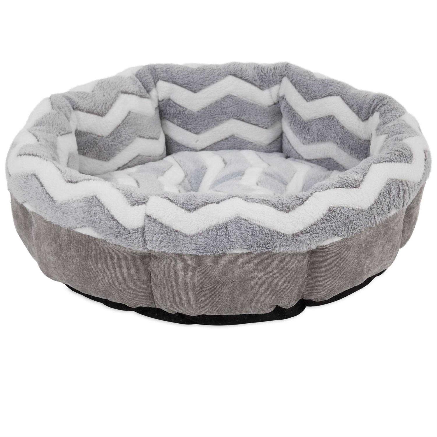 SnooZZy Zig Zag Shearling Round Bed - Healthber