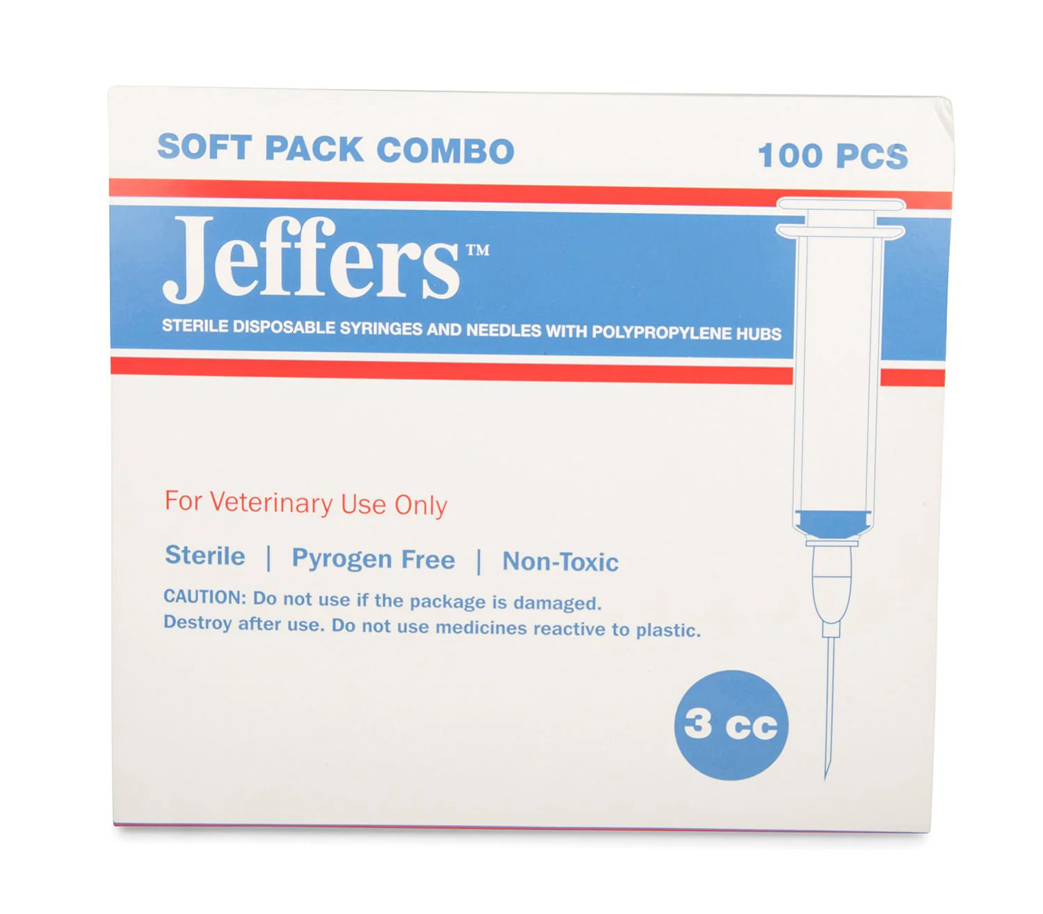 Luer Slip Syringe/Needle Combo, Box of 100 - Healthber