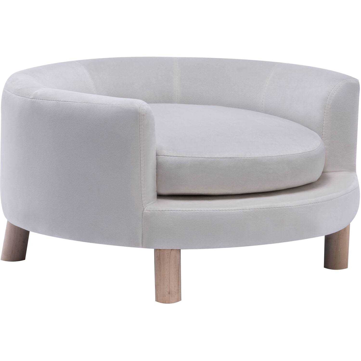 Critter Sitters 28-in. Elegant Faux-Velvet Circular Pet Bed for Small to Medium-Sized Dogs and Cats - Healthber