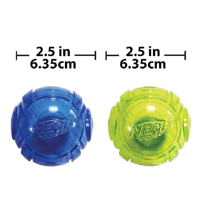 Nerf Blue/Green Lightning LED Ball Dog Toys - Healthber