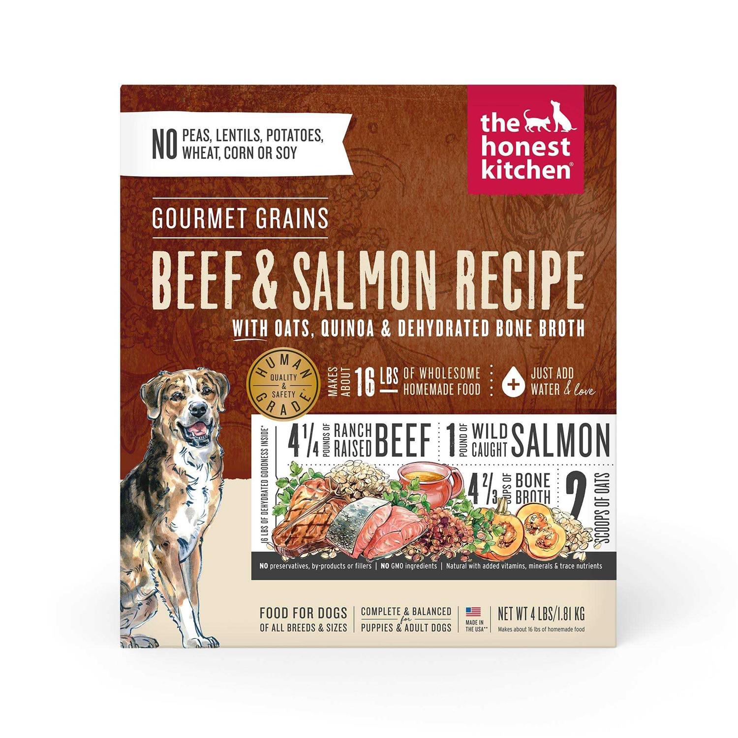The Honest Kitchen Dehydrated Gourmet Grains Beef & Salmon Dog Food - Healthber