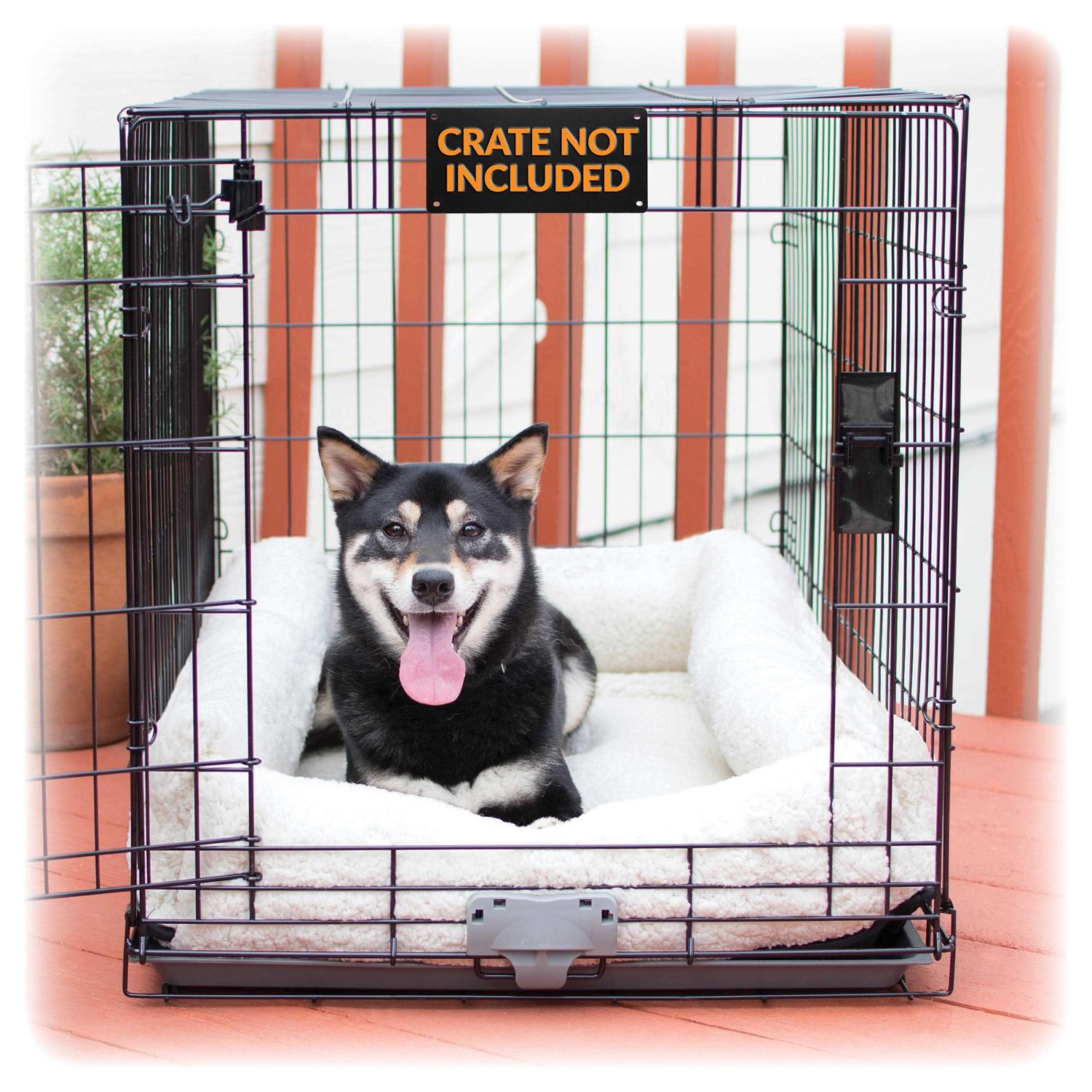 K&H Pet Products Deluxe Bolster Dog Crate Pad, Natural, Large - Healthber
