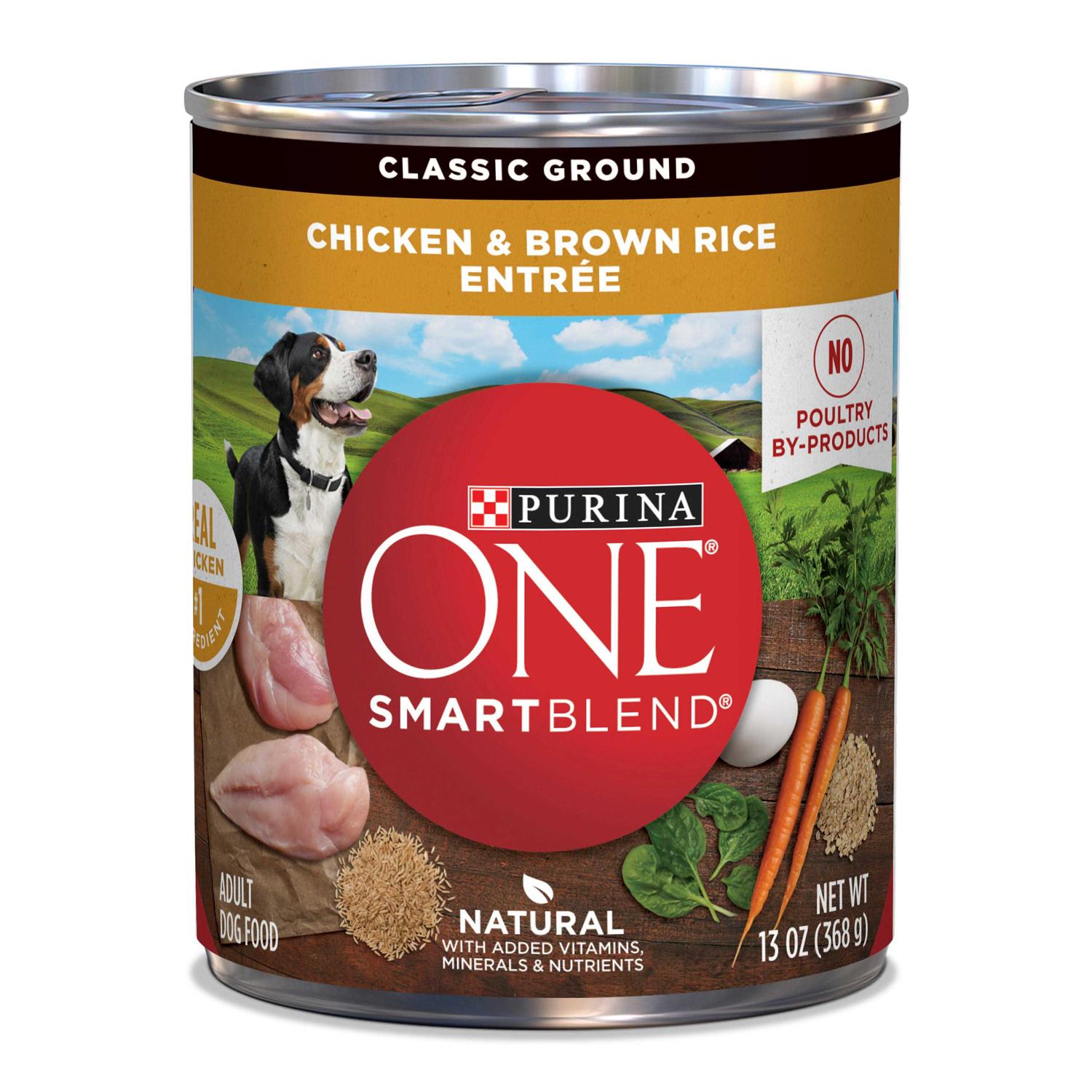 Purina ONE Classic Ground Chicken & Brown Rice Adult Wet Dog Food - Healthber