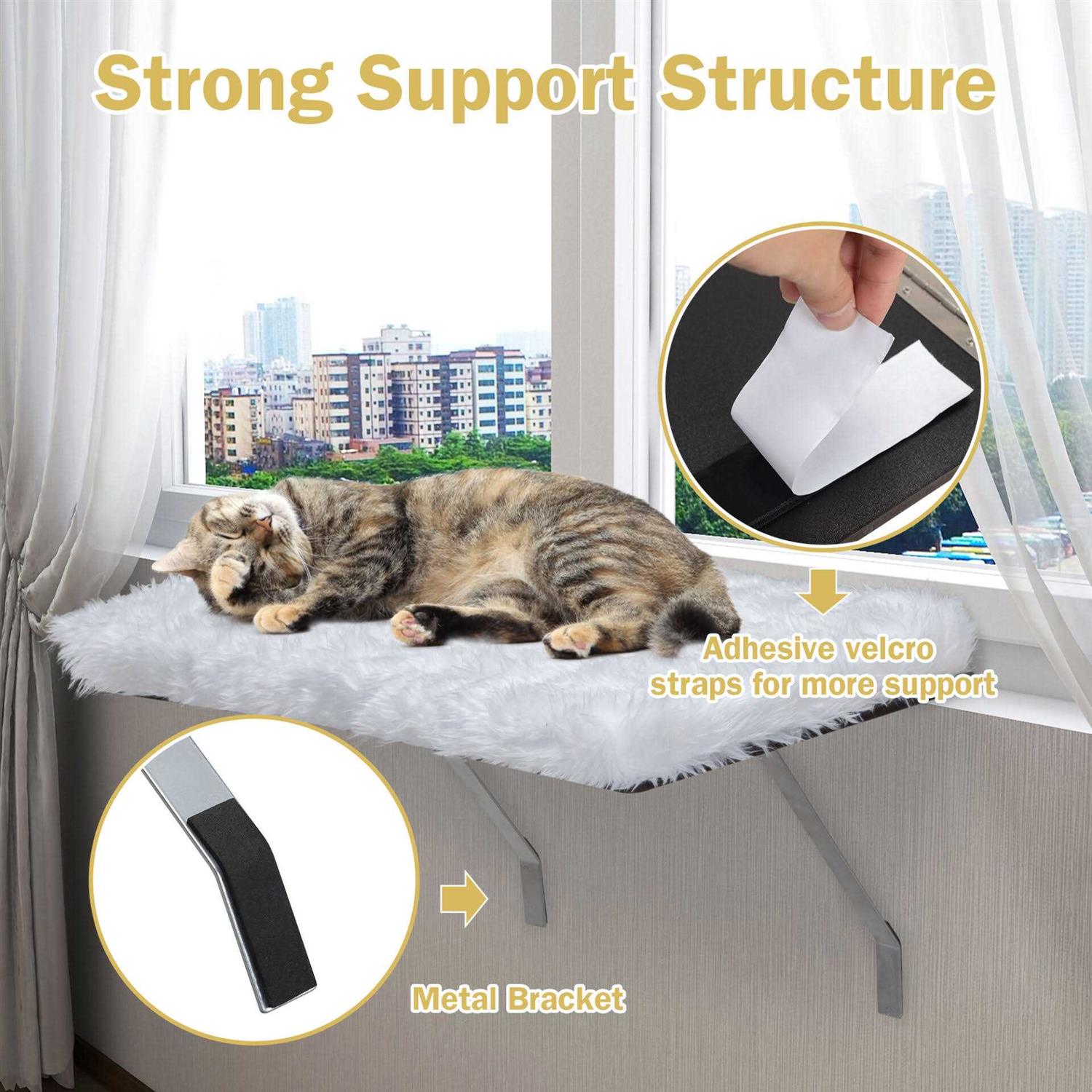 Coziwow Cat Window Perch & Windowsill Bed with Soft Cushion - Healthber