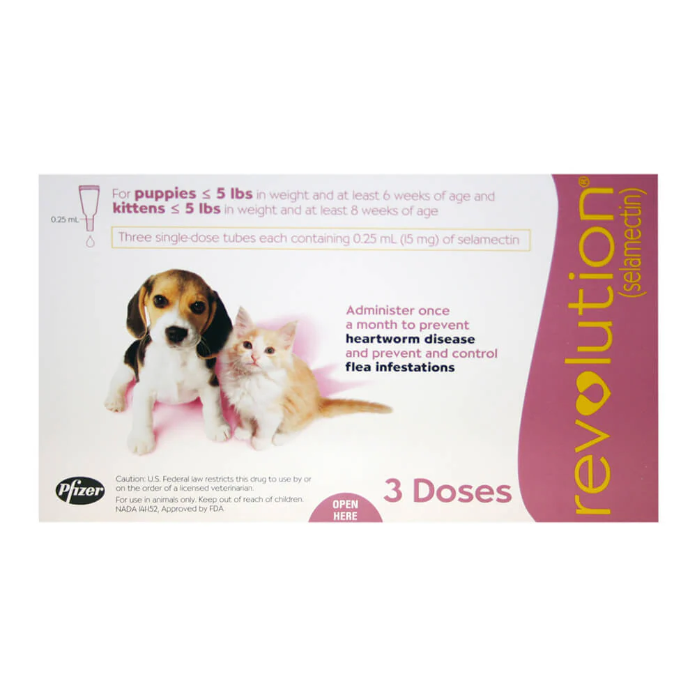 Revolution (selamectin) for Puppies & Kittens (0-5lbs) - Healthber