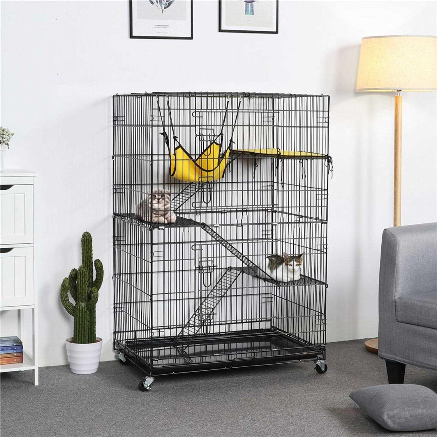 Yaheetech 4-Tier Metal Cat Cage - Healthber