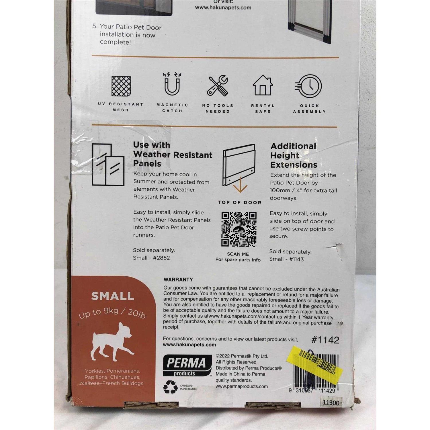 Hakuna Pets Small Silver Patio Pet Door - Healthber