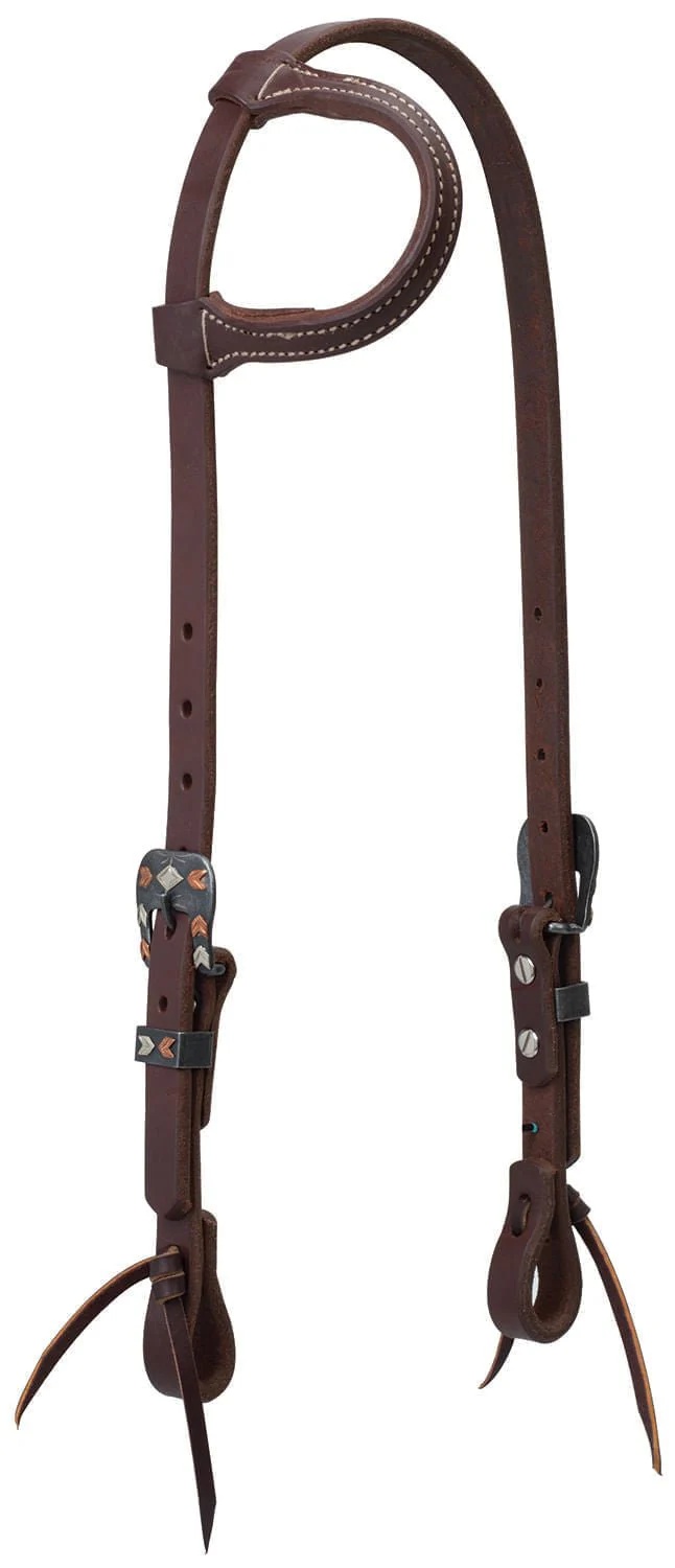 Weaver Working Tack Chevron Designer Hardware Sliding Ear Headstall - Healthber