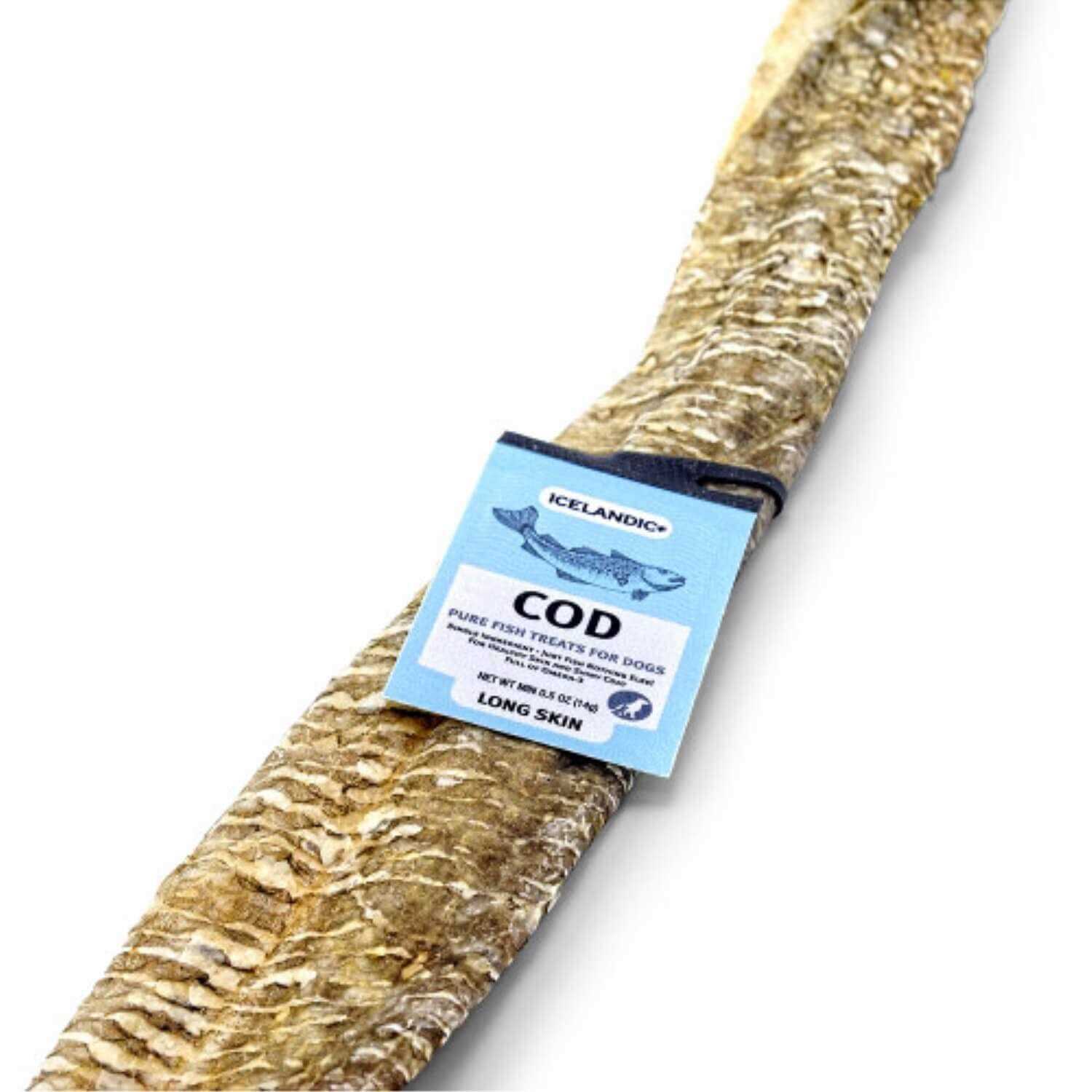 Icelandic+ Cod Short Skin Strips Fish Dog Treat - Healthber