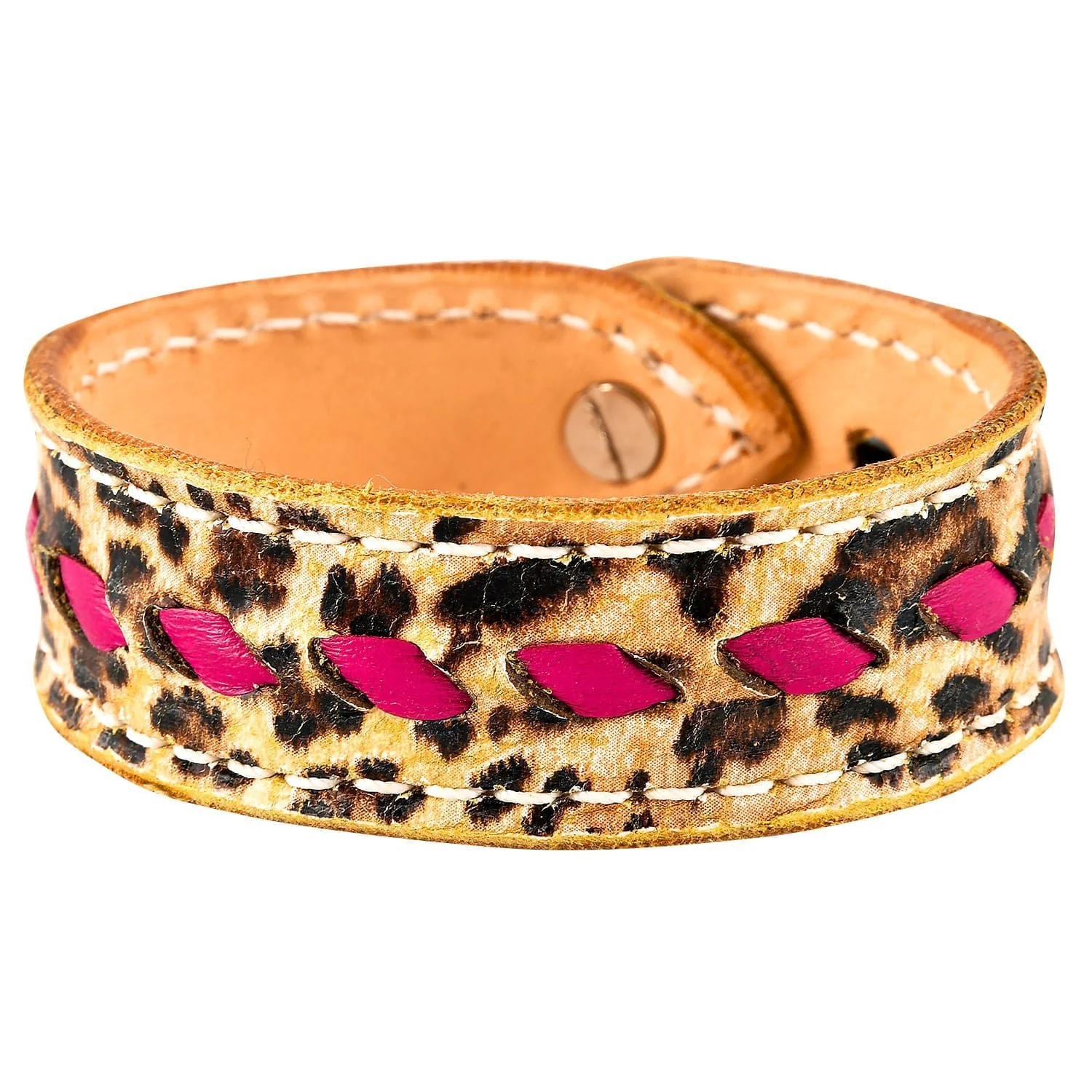 Buckstitch Bracelet, Cheetah & Pink - Healthber