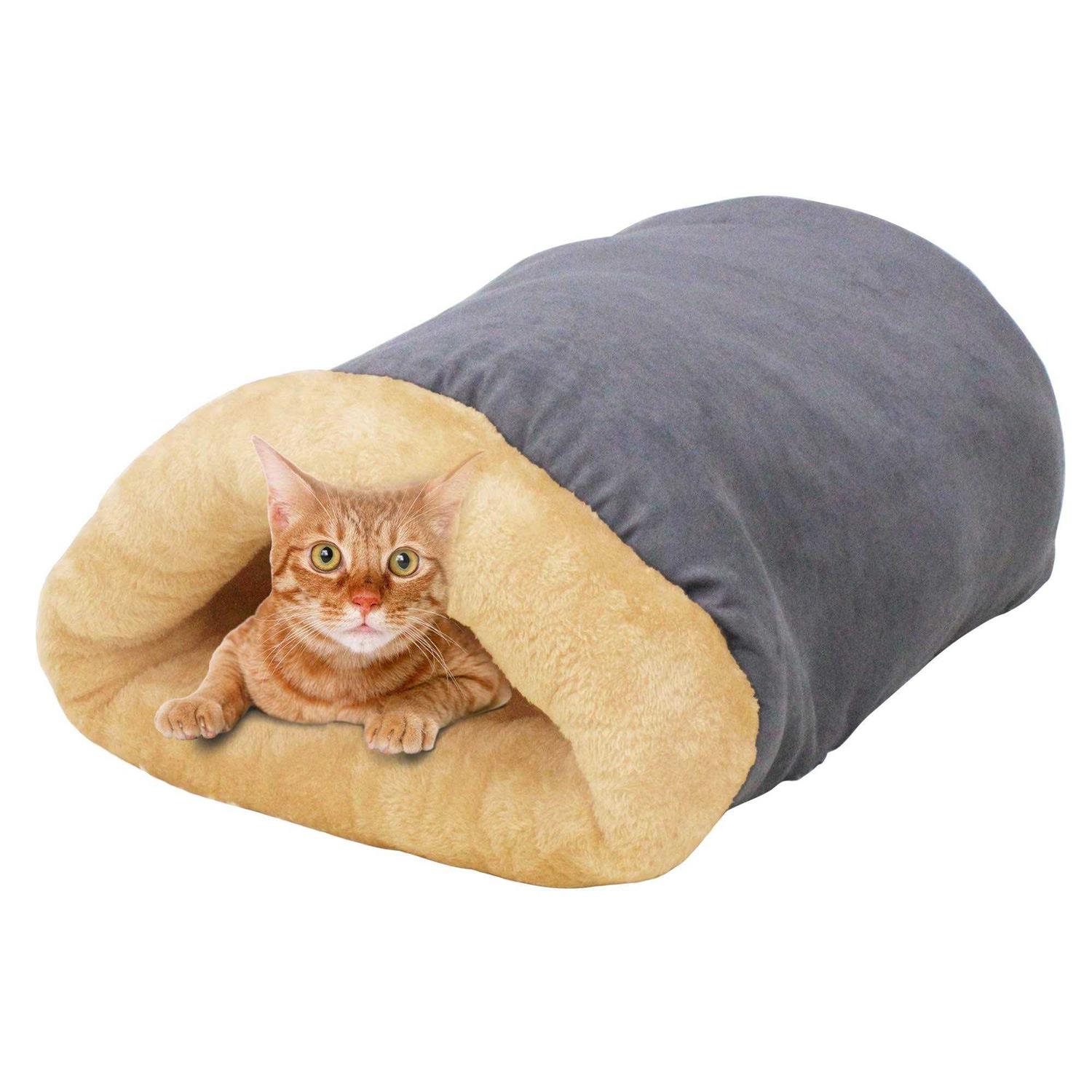 Goopaws 4 in 1 Self Warming Burrow Cat Bed - Healthber