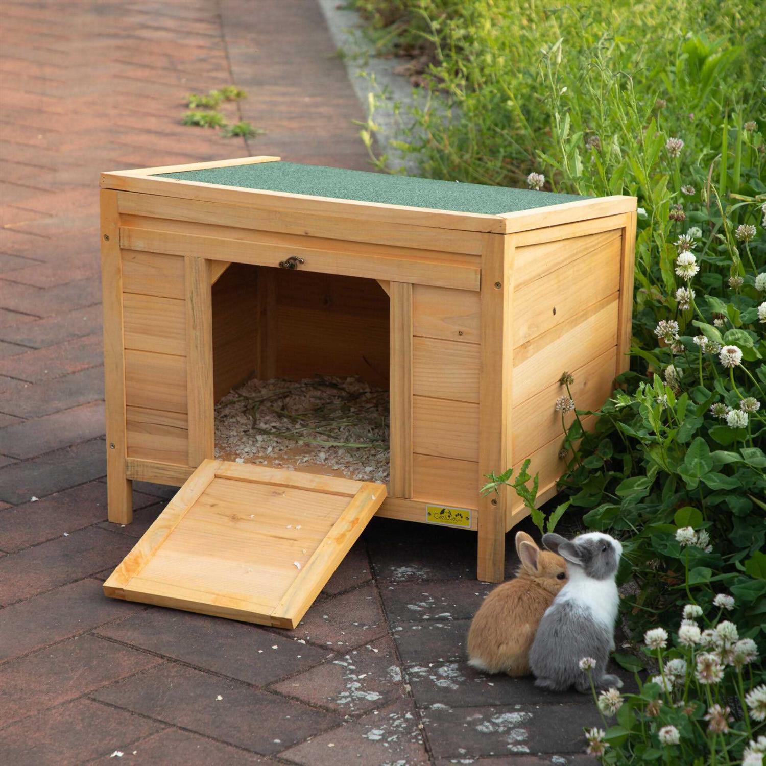 Coziwow24′′L Waterproof Wooden Outdoor Rabbit Enclosure - Healthber
