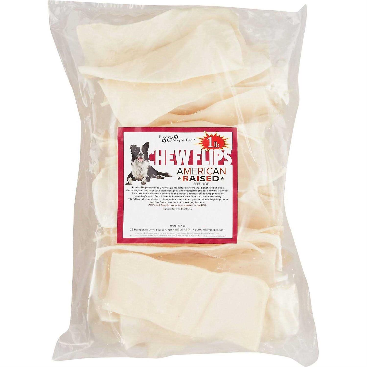 Pure & Simple Pet Rawhide Chew Flips - Healthber
