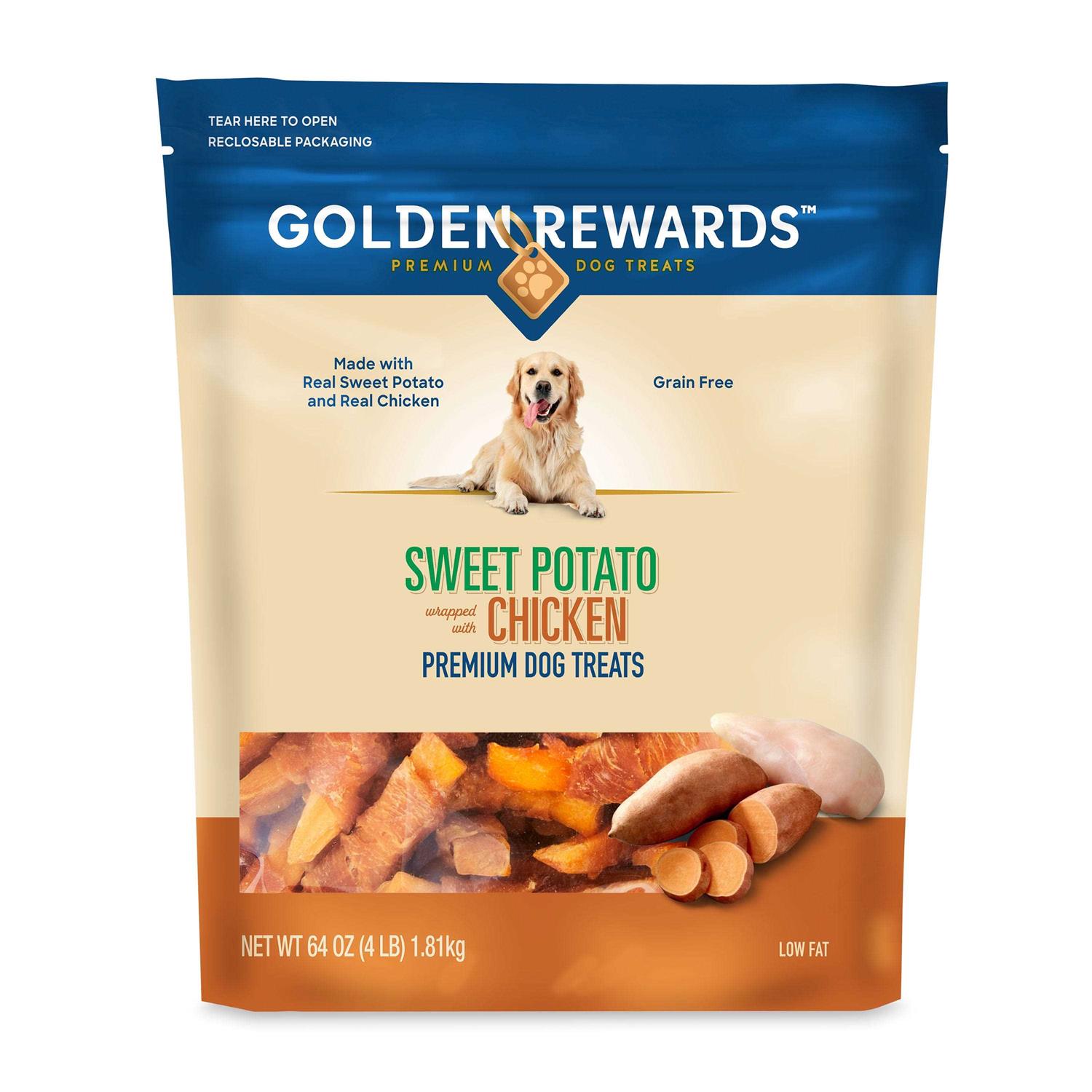 Golden Rewards Sweet Potato Wrapped with Chicken Dog Treats - Healthber