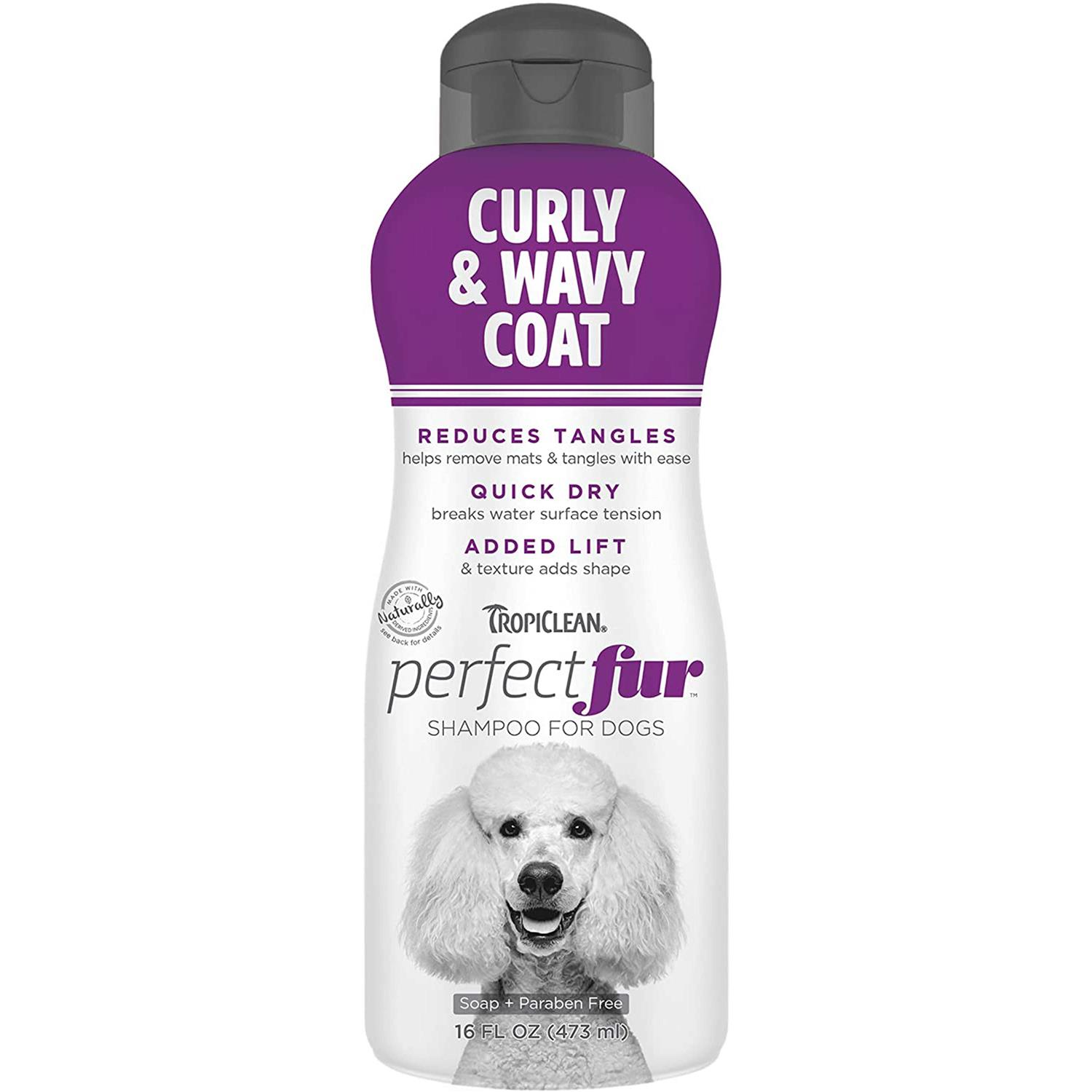 TropiClean PerfectFur Curly & Wavy Coat Shampoo for Dogs - Healthber