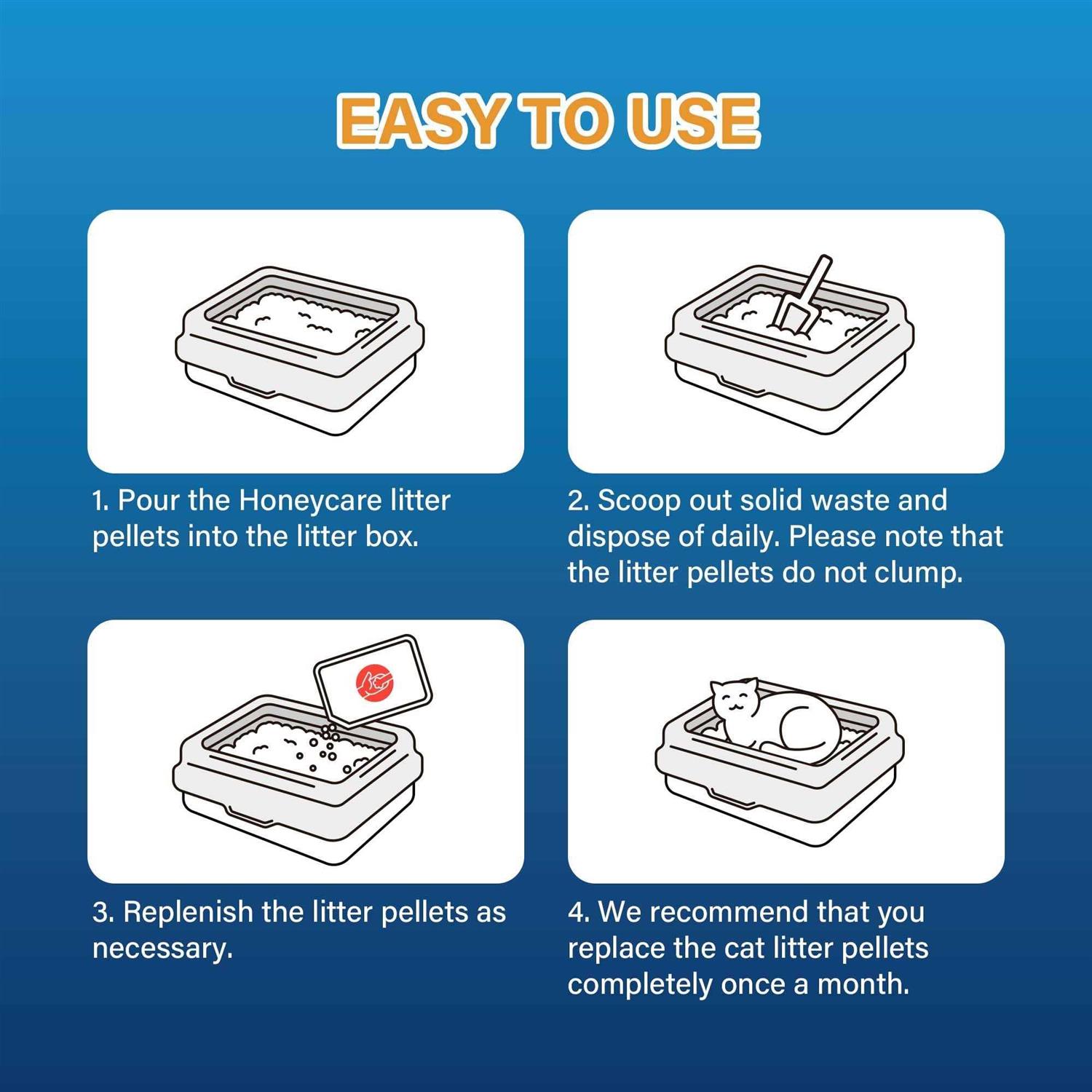 Honeycare All-Absorb Cat Litter Pellets Zeolite Long-Lasting Odor Control Non-climping Litter - Healthber