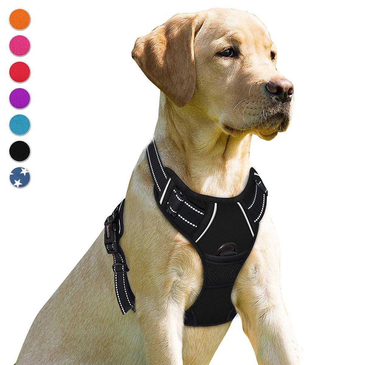 Barkbay No Pull Dog Harness Front Clip Heavy Duty Reflective Easy Control Handle for Large Dog Walking - Healthber