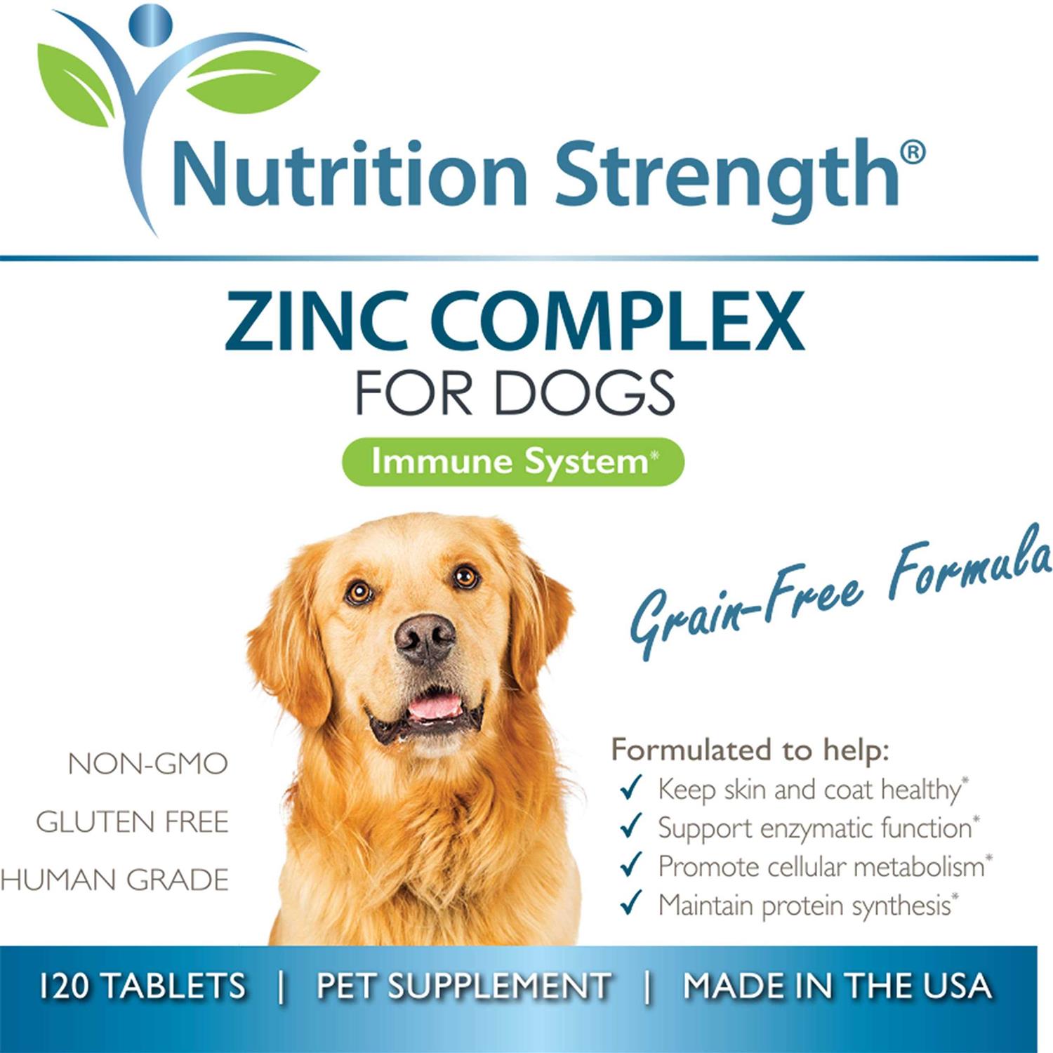 Nutrition Strength Zinc for Dogs to Support Healthy Skin & coat - Healthber