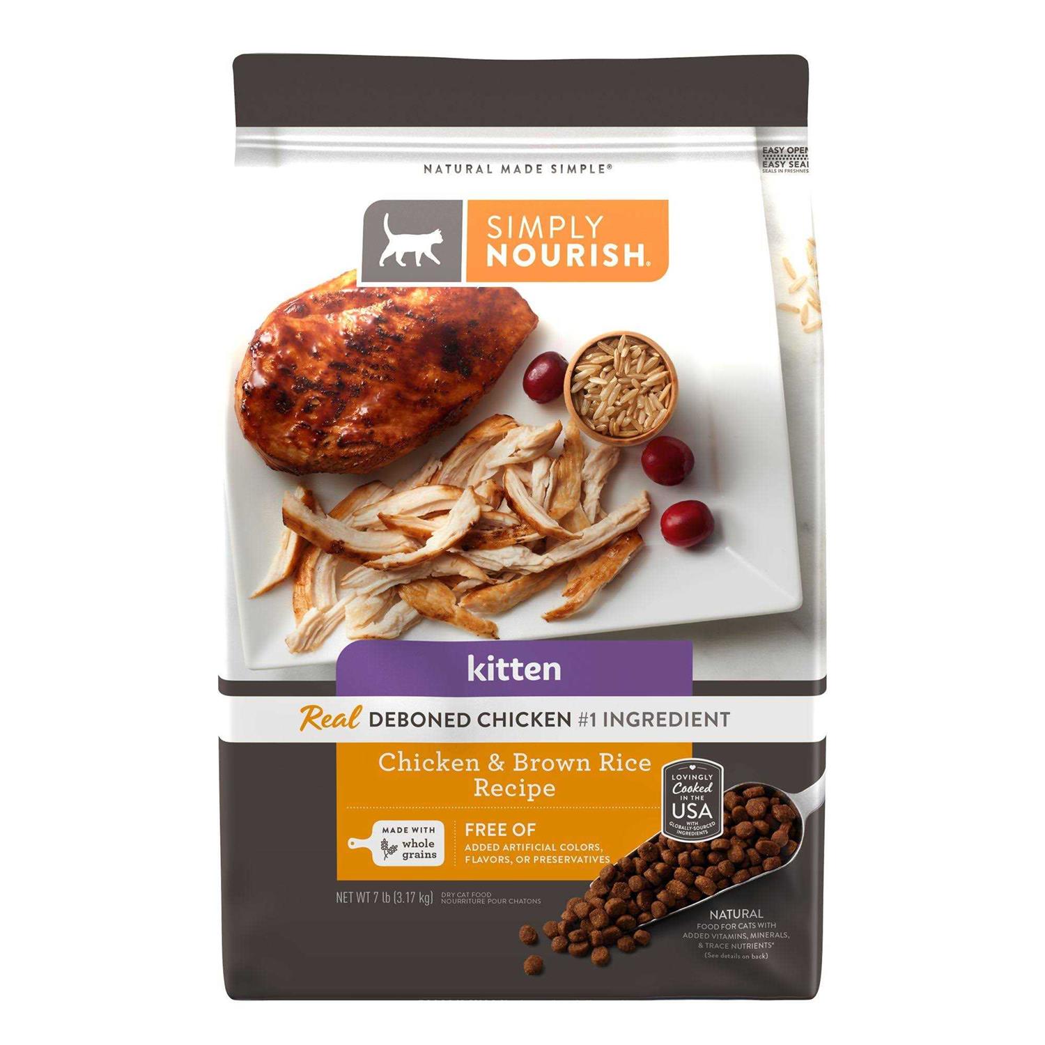 Simply Nourish Original Kitten Cat Dry Food Chicken and Rice - Healthber