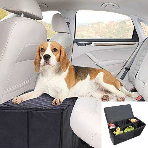 SkyMall Car Seat Extender for Dogs with Storage Compartment Versatile Backseat and Captain Seat Bridge for Large and Small Pets - Healthber
