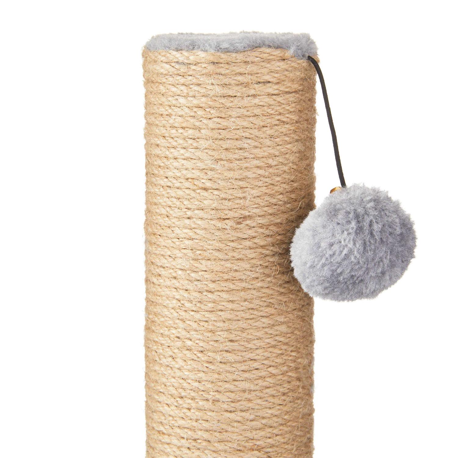 Vibrant Life Deluxe Jute Cat Scratching Post with Arch Rubber Massager - Healthber
