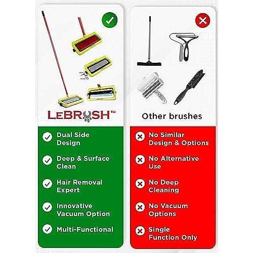 LeBRUSH 2.0 Pet Hair Remover for Carpet for Short & Long Cat - Healthber