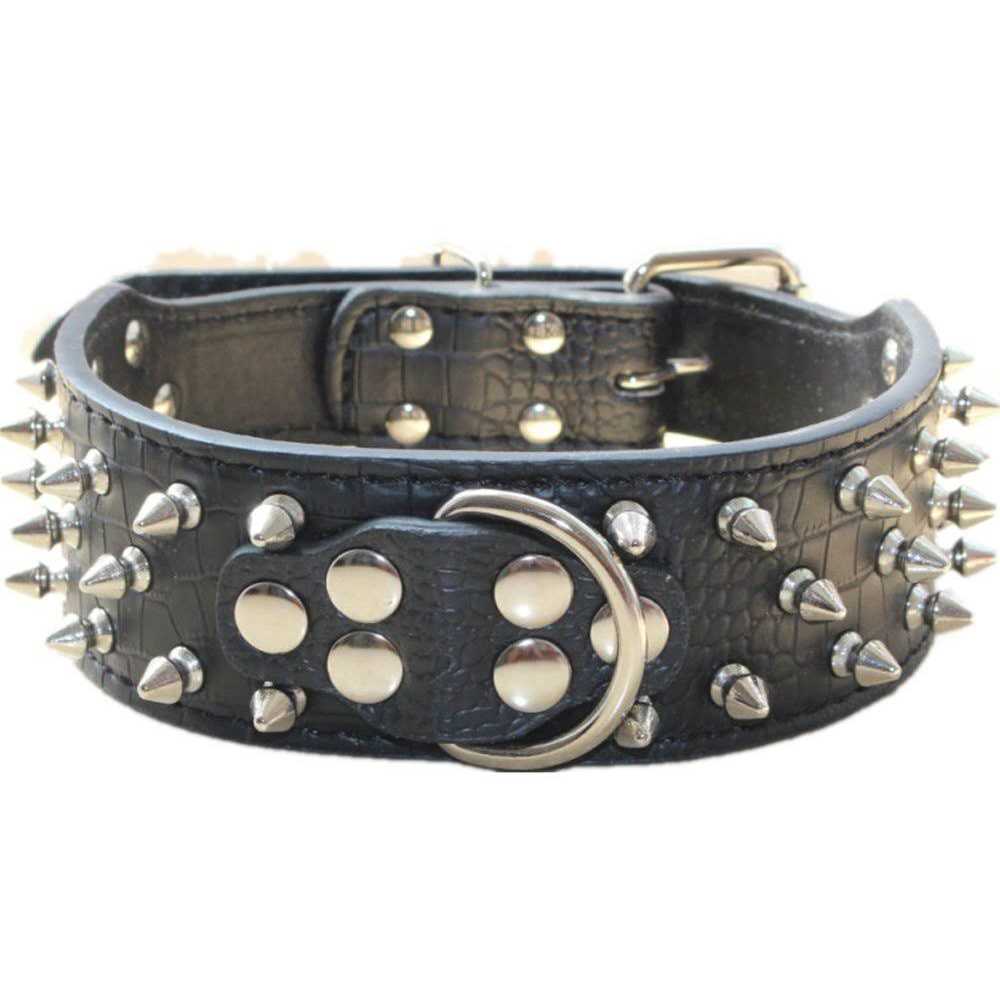 haoyueer Leather Spiked Studded Dog Collar for Medium Large Dogs - Healthber