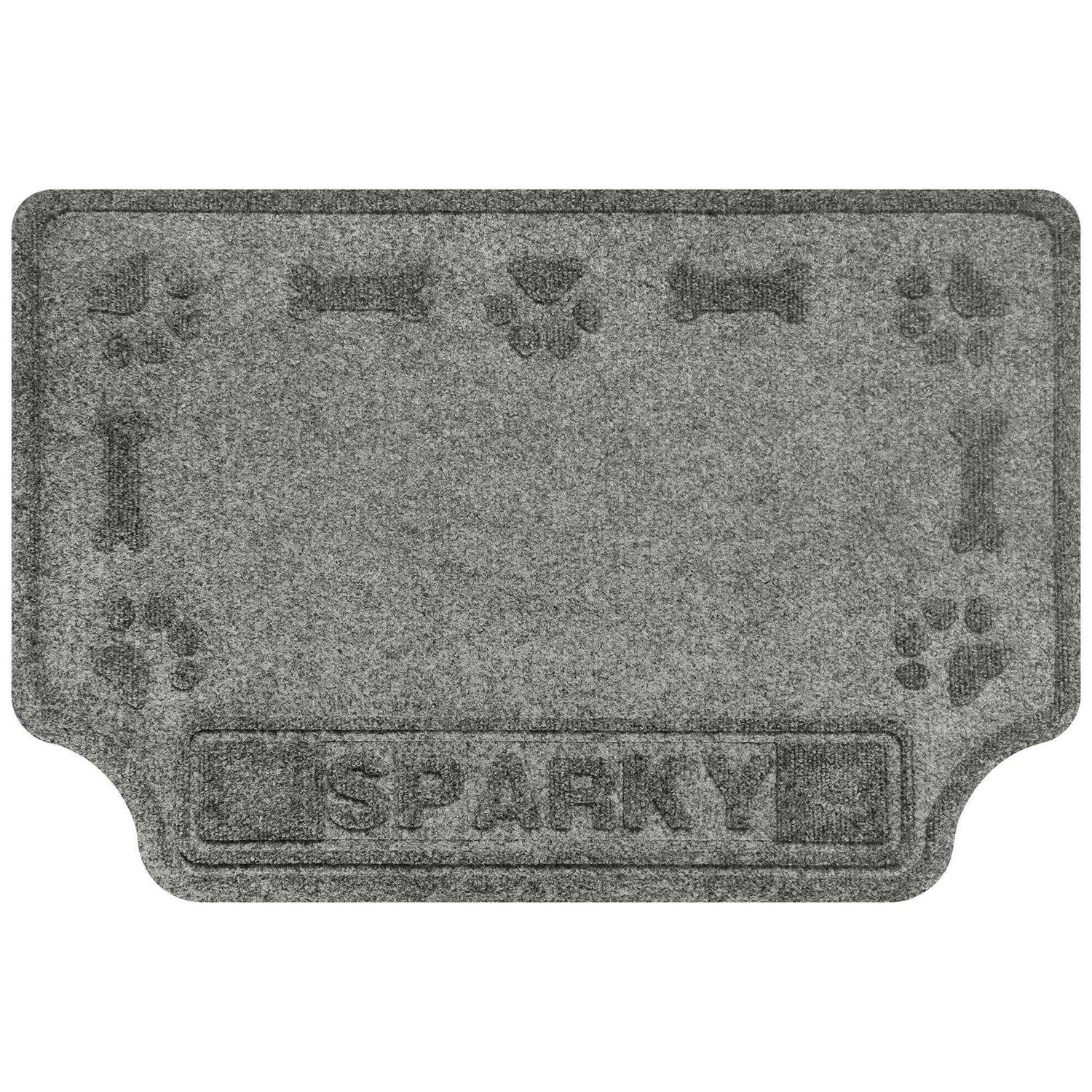 Bungalow Flooring Personalized Waterhog Drool Hog Dog Bone Dog Dinner Mat - Healthber