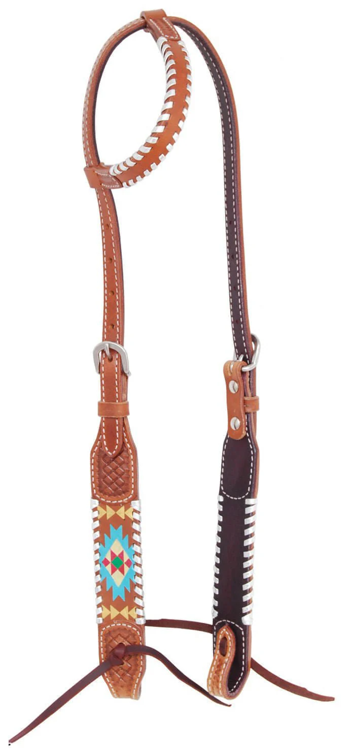 Rafter T Painted Aztec One Ear Headstall - Healthber