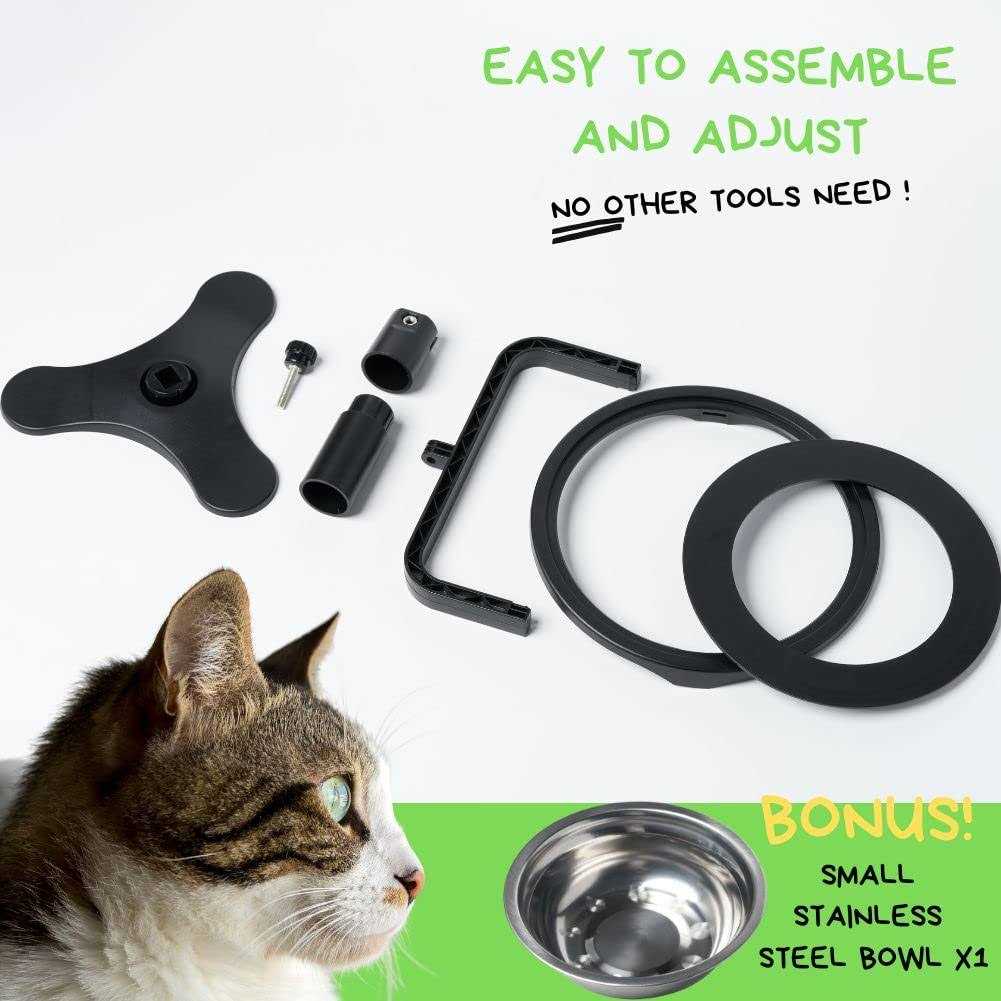 TOLOPU Adjustable Raised Cat Food Bowl - Healthber