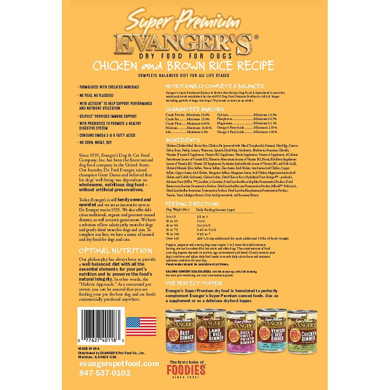 Evanger’s Super Premium Chicken with Brown Rice Dry Dog Food - Healthber
