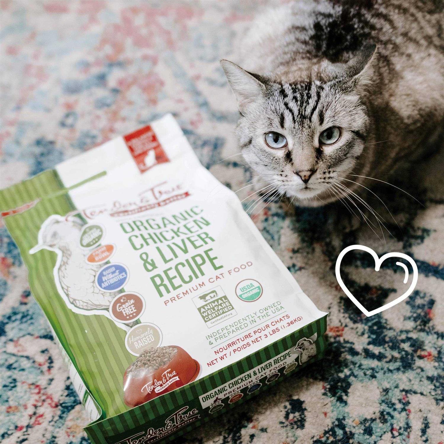 Tender & True Organic Chicken & Liver Recipe Dry Cat Food - Healthber