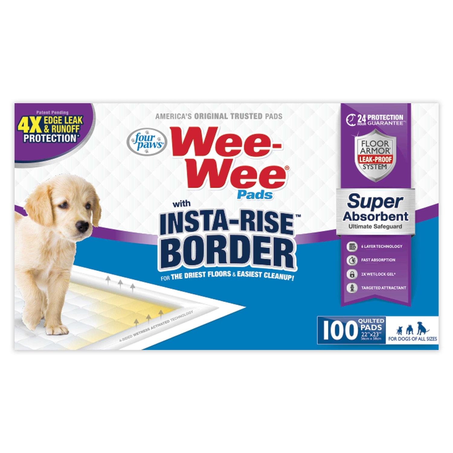 Four Paws Insta-Rise Border Wee-Wee Pads - Healthber