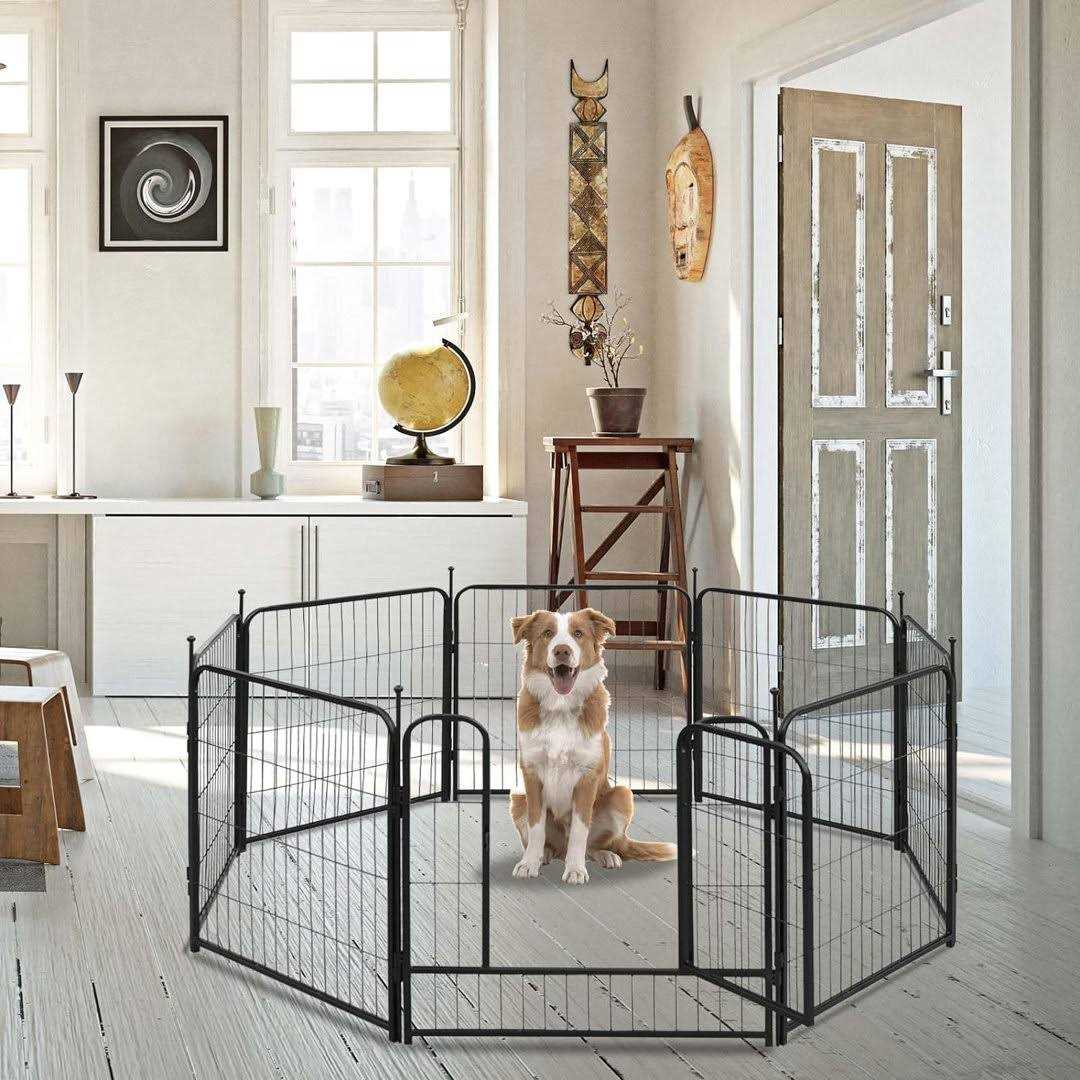 32” H 8 Panel Metal Exercise Pen with Pet Door Lifetime Home - Healthber