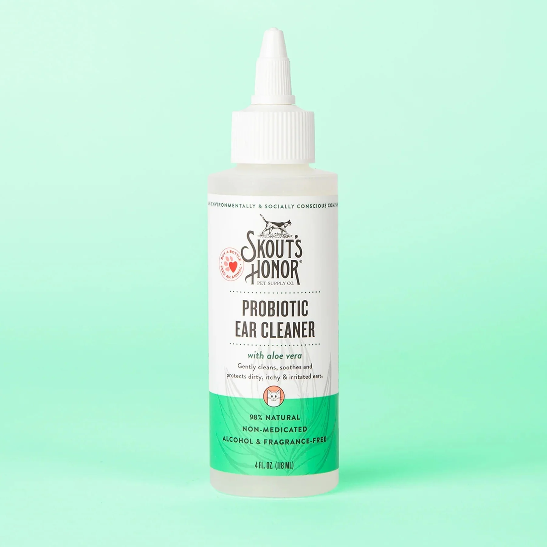 Skout's Honor Cat Probiotic Ear Cleaner, 4 oz - Healthber