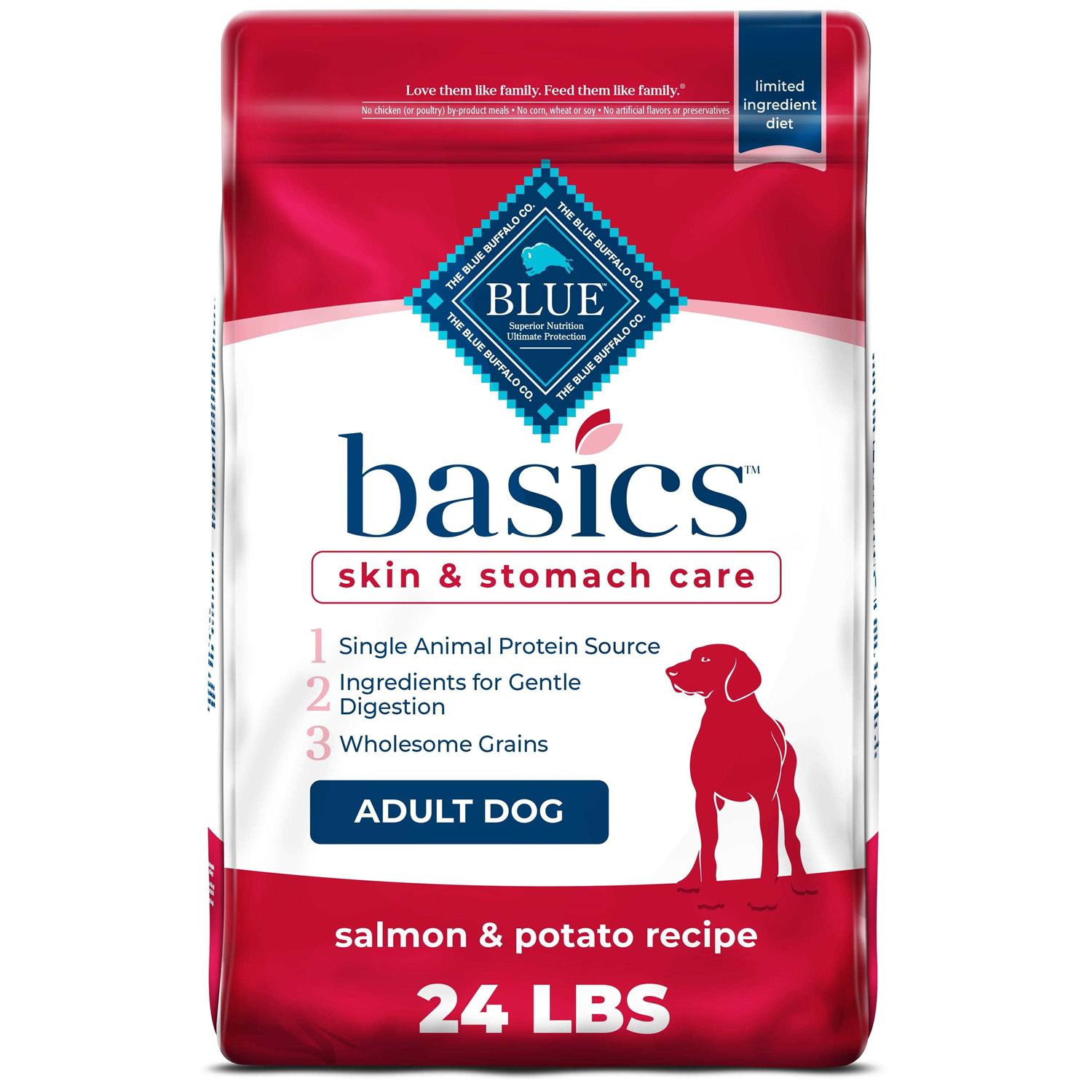 Blue Buffalo Basics Salmon & Potato Skin Stomach Care Adult Dry Dog Food - Healthber