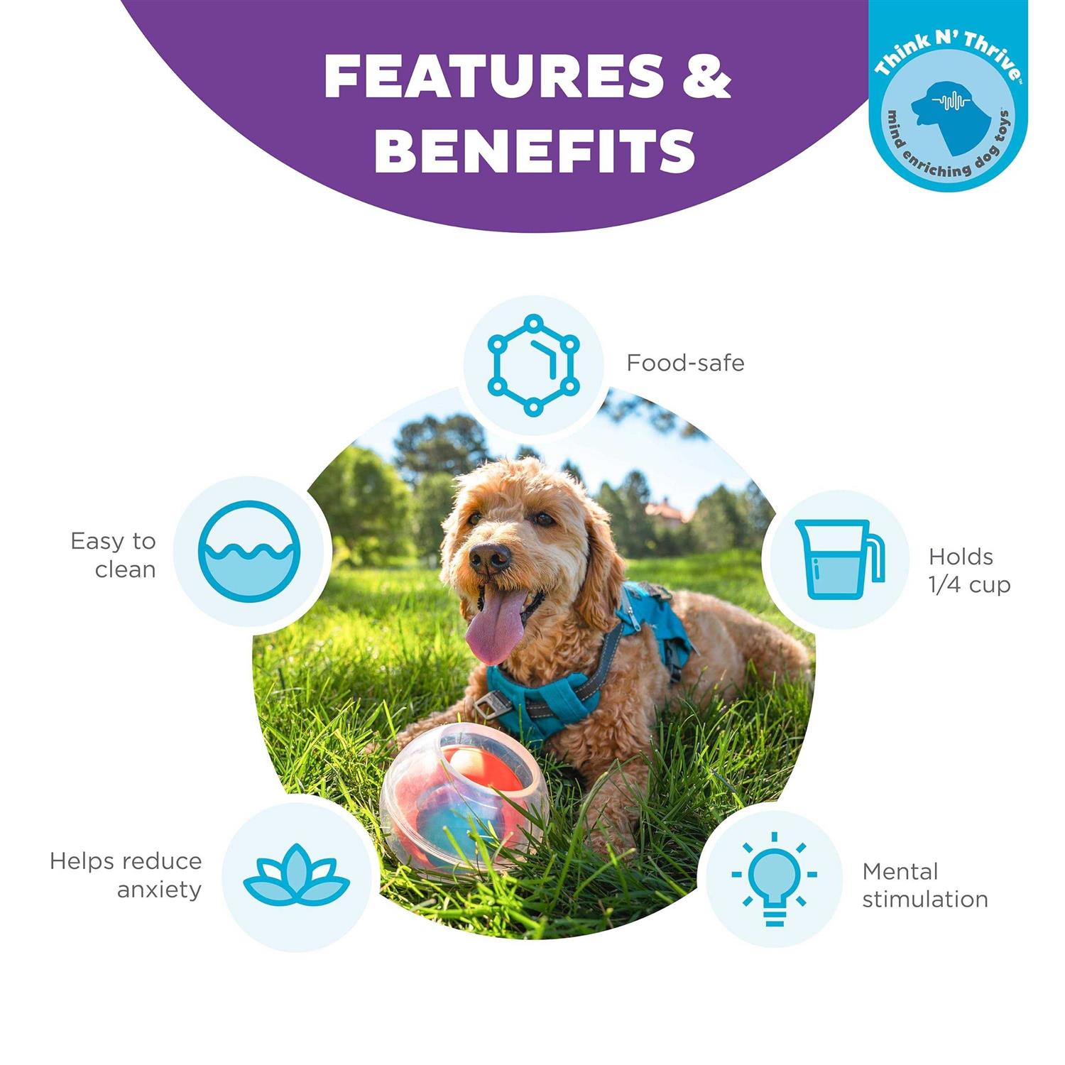 Outward Hound Rumble Puzzle Interactive Ball Dog Toy - Healthber