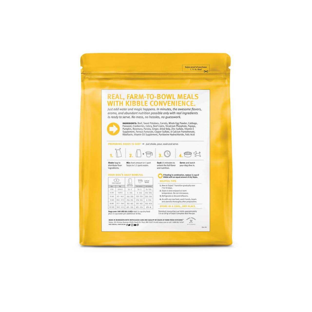 Sojos Complete Beef Recipe Dog Food - Healthber
