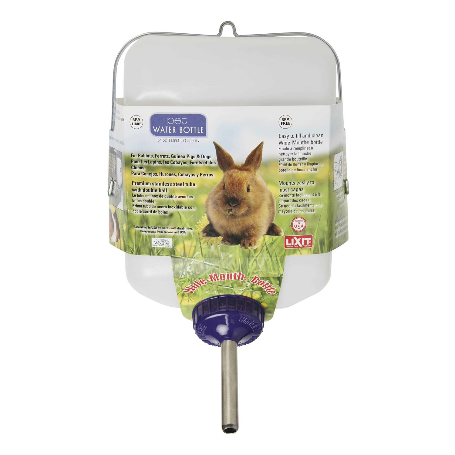 Lixit Wide Mouth Rabbit Water Bottle - Healthber
