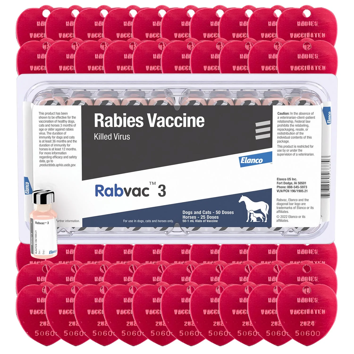 RabVac 3 Rabies Vaccine Kit with Tags - Healthber