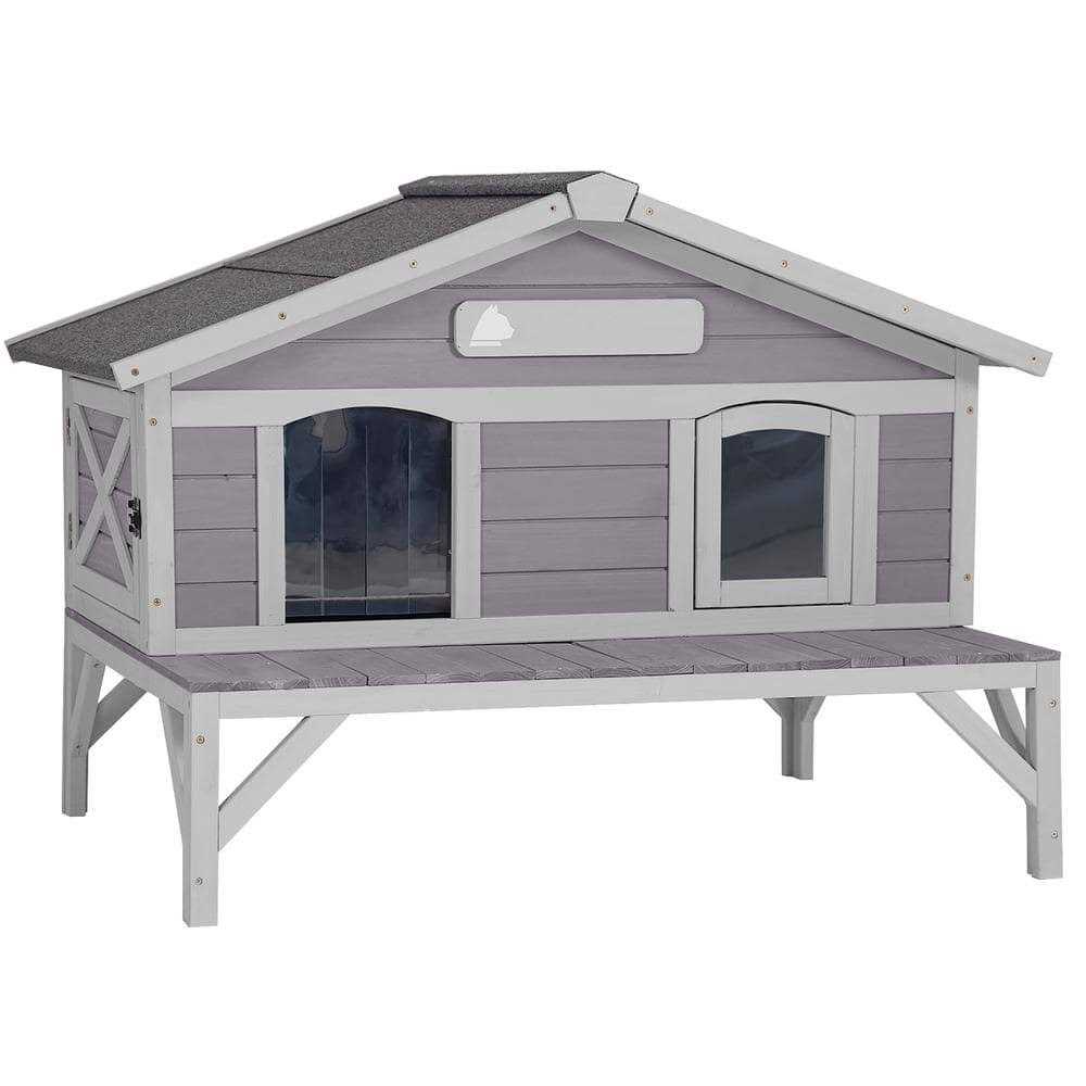 Aivituvin AIR92 Premium Wooden Cat House for Feral Cats - Healthber