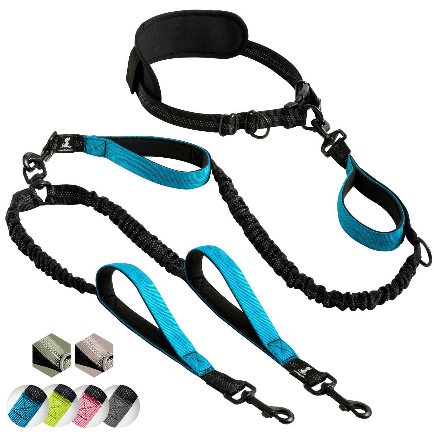SparklyPets Hands Free Double Dog Leash Dual Dog Leash for Medium and Large Dogs - Healthber