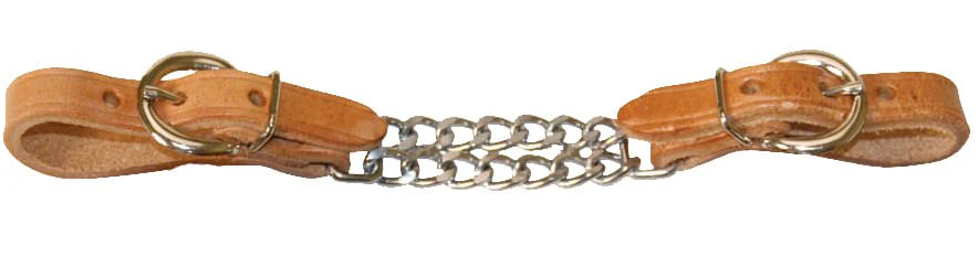 Leather Curb with Double Chain - Healthber
