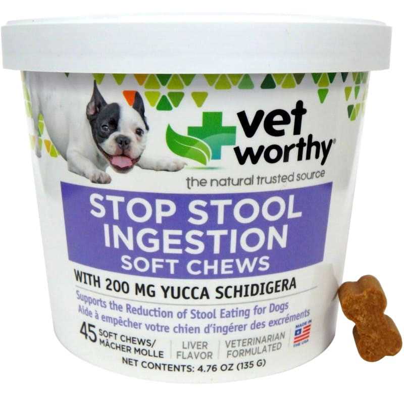 Vet Worthy Stop Stool Ingestion Liver Flavored Soft Chew for Dogs - Healthber