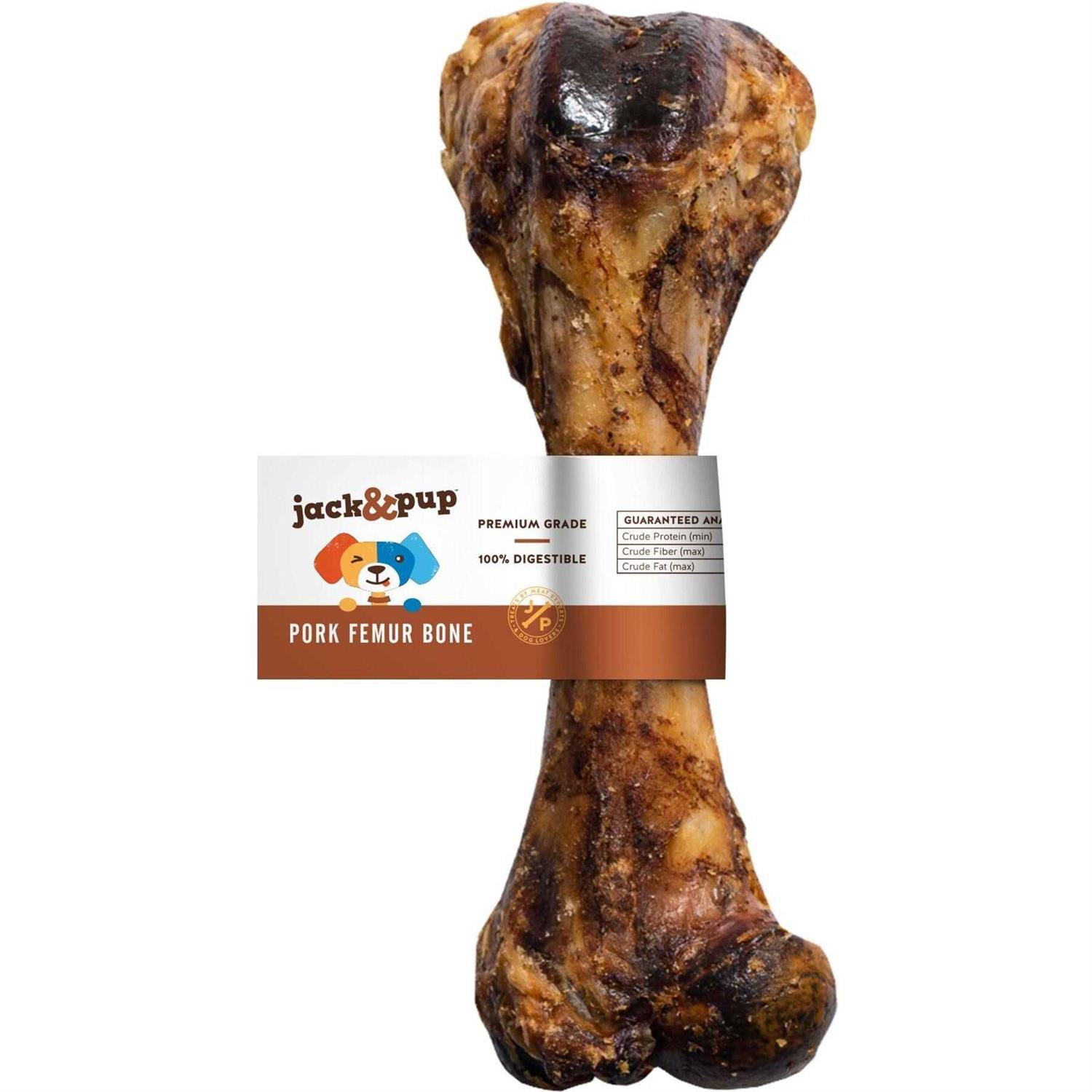 Jack&Pup Single Ham Bone in Pork Flavor Dog Treats - Healthber