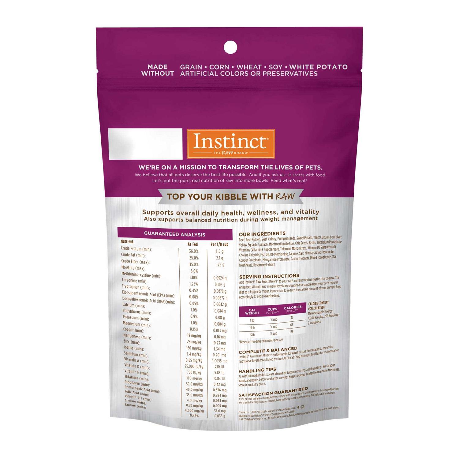 Instinct Raw Boost Mixers Multivitamin Freeze-Dried Cat Food Topper - Healthber